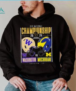 Washington Huskies vs Michigan Wolverines 2024 CFP national championship Houston Texas helmet head to head shirt