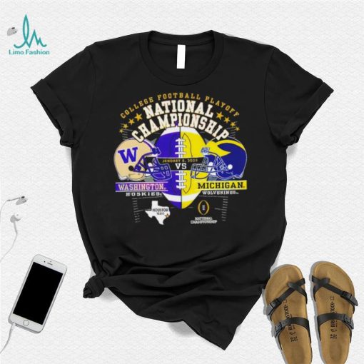 Washington Huskies vs Michigan Wolverines 2024 college football playoff national championship Houston Texas state head to head shirt