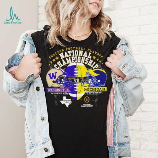 Washington Huskies vs Michigan Wolverines 2024 college football playoff national championship Houston Texas state head to head shirt