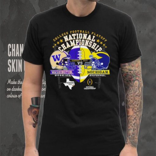 Washington Huskies vs Michigan Wolverines 2024 college football playoff national championship Houston Texas state head to head shirt
