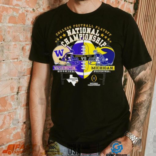 Washington Huskies vs Michigan Wolverines 2024 college football playoff national championship Houston Texas state head to head shirt