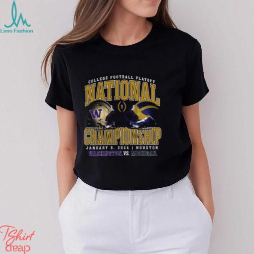 Washington Huskies vs Michigan Wolverines CFP 2024 National Championship Game Head to Head Stadium T Shirt