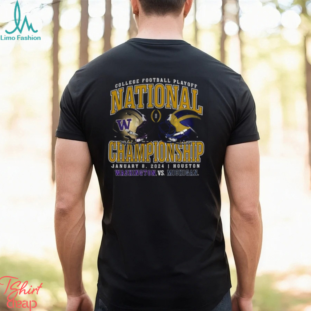 Washington Huskies vs Michigan Wolverines CFP 2024 National Championship Game Head to Head Stadium T Shirt Washington Huskies vs Michigan Wolverines CFP 2024 National Championship Game Head to Head Stadium T Shirt