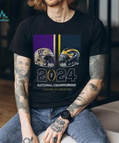 Washington Huskies vs Michigan Wolverines College Football Playoff 2024 National Championship Game Head to Head Helmet T Shirt