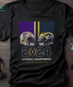 Washington Huskies vs Michigan Wolverines College Football Playoff 2024 National Championship Game Head to Head Helmet T Shirt