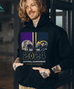 Washington Huskies vs Michigan Wolverines College Football Playoff 2024 National Championship Game Head to Head Helmet T Shirt