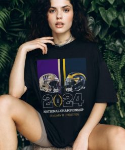 Washington Huskies vs Michigan Wolverines College Football Playoff 2024 National Championship Game Head to Head Helmet T Shirt