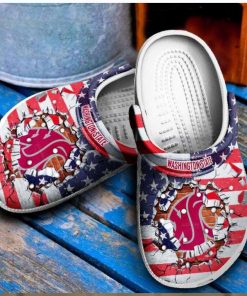Washington State Broken Wall Football Ncaa Crocs