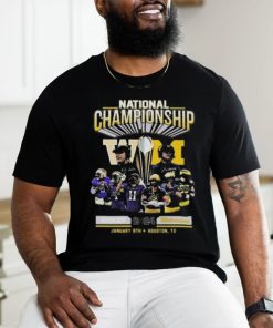 Washington husky and michigan wolverines national championship 2024 signatures shirt