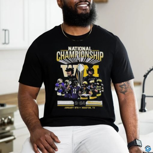 Washington husky and michigan wolverines national championship 2024 signatures shirt