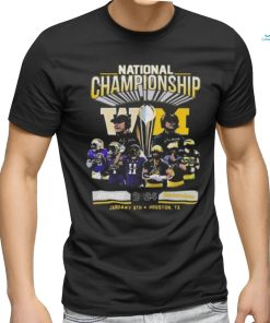 Washington husky and michigan wolverines national championship 2024 signatures shirt