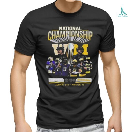 Washington husky and michigan wolverines national championship 2024 signatures shirt