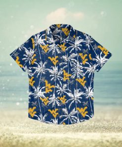 West Virginia Mountaineers Black Floral Hawaiian Shirt