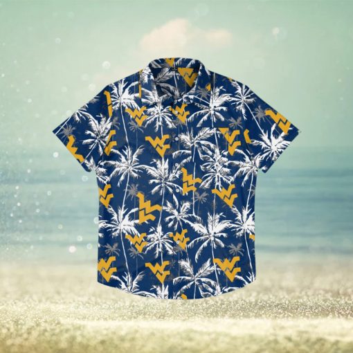 West Virginia Mountaineers Black Floral Hawaiian Shirt