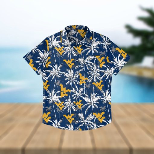 West Virginia Mountaineers Black Floral Hawaiian Shirt