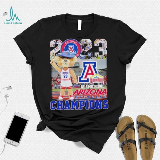 Wilbur the Wildcat mascot Arizona Wildcats 2023 Alamo Bowl Champions shirt