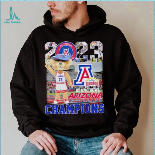 Wilbur the Wildcat mascot Arizona Wildcats 2023 Alamo Bowl Champions shirt