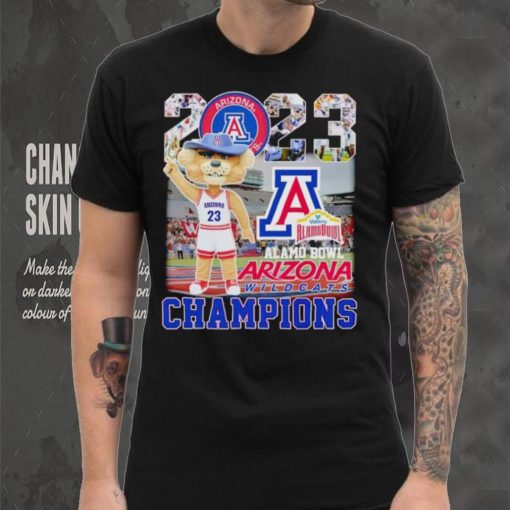 Wilbur the Wildcat mascot Arizona Wildcats 2023 Alamo Bowl Champions shirt