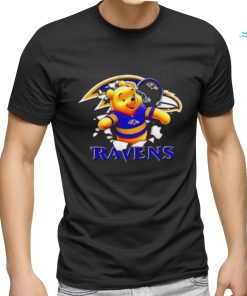 Winnie The Pooh FLN Football Baltimore Ravens T Shirt
