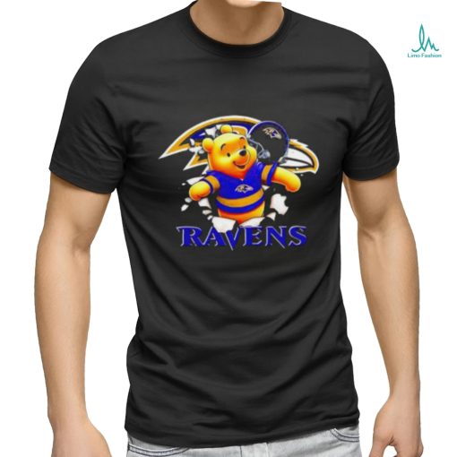 Winnie The Pooh FLN Football Baltimore Ravens T Shirt