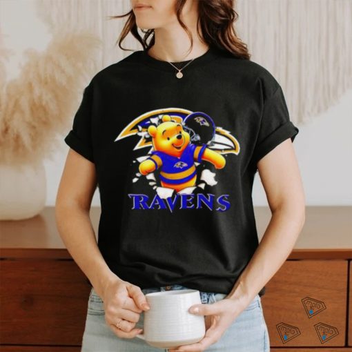 Winnie The Pooh FLN Football Baltimore Ravens T Shirt