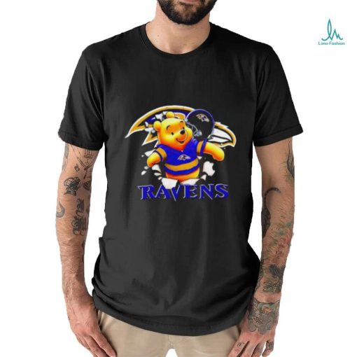 Winnie The Pooh FLN Football Baltimore Ravens T Shirt