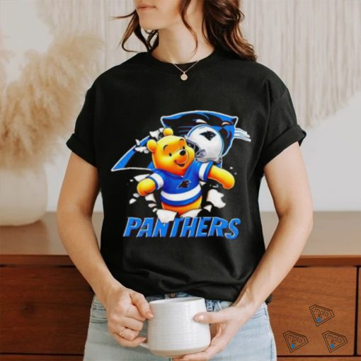 Winnie The Pooh FLN Football Carolina Panthers T Shirt