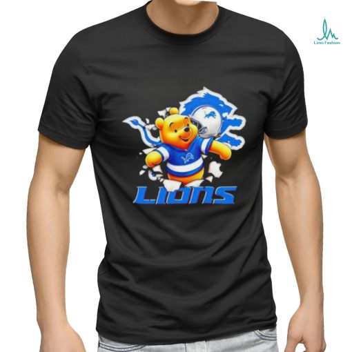 Winnie The Pooh FLN Football Detroit Lions T Shirt