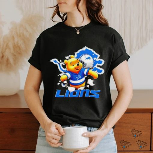 Winnie The Pooh FLN Football Detroit Lions T Shirt