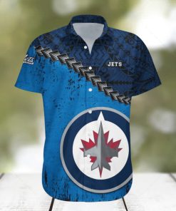 Winnipeg Jets Nhl Grunge Polynesian Tattoo Pattern Hawaiian Shirt For Fans