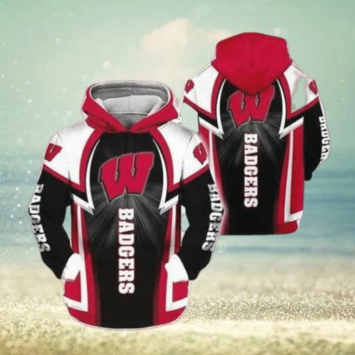 Wisconsin Badgers 3D All Over Print Zip Hoodie Gifts for NCAA Fans for Men And Women