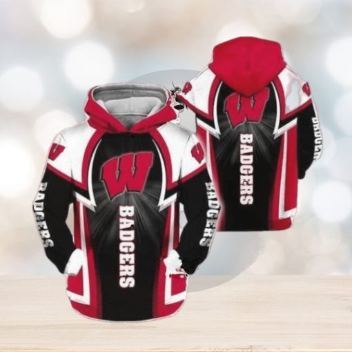 Wisconsin Badgers 3D All Over Print Zip Hoodie Gifts for NCAA Fans for Men And Women