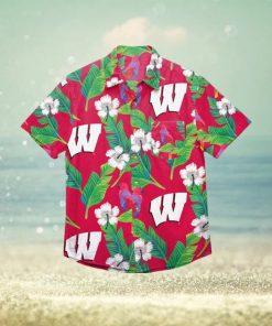 Wisconsin Badgers Floral Hawaiian Shirt