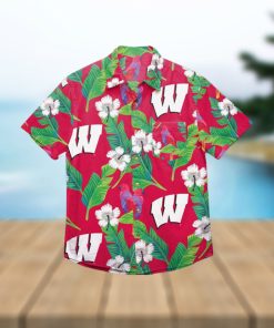 Wisconsin Badgers Floral Hawaiian Shirt