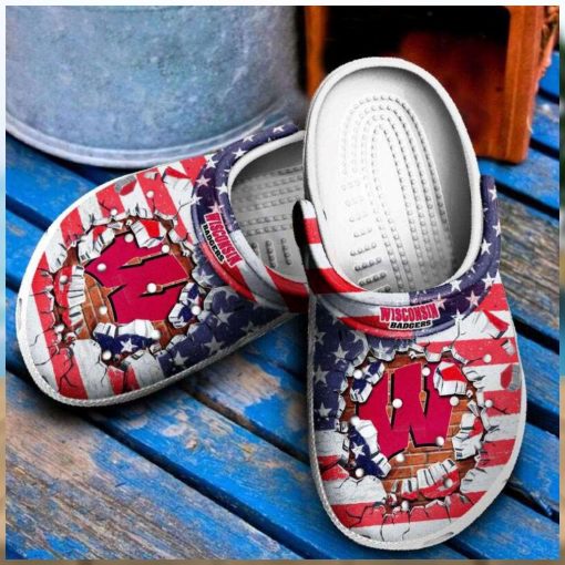 Wisconsin Badgers Football Ncaa Crocs – Discover Comfort And Style Clog Shoes With Funny Crocs
