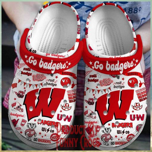 Wisconsin Badgers Ncaa Crocs – Discover Comfort And Style Clog Shoes With Funny Crocs