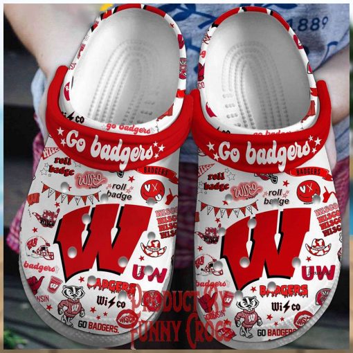 Wisconsin Badgers Ncaa Crocs – Discover Comfort And Style Clog Shoes With Funny Crocs