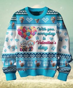With You Everyday Is Valentine’s Day Disney UP – Carl & Ellie Ugly Sweater