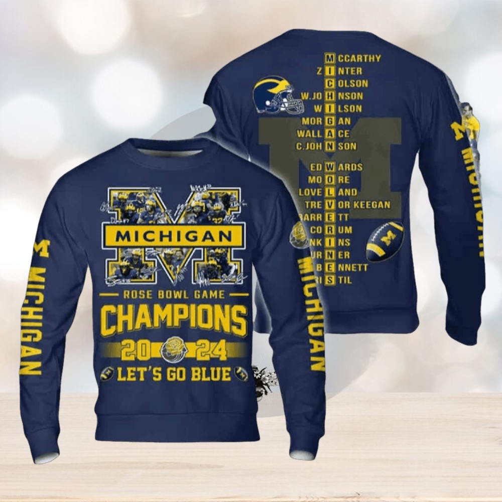 Wolverines Let’s Go Blue 2024 Rose Bowl Game Champs 3D Sweatshirt Wolverines Let’s Go Blue 2024 Rose Bowl Game Champs 3D Sweatshirt