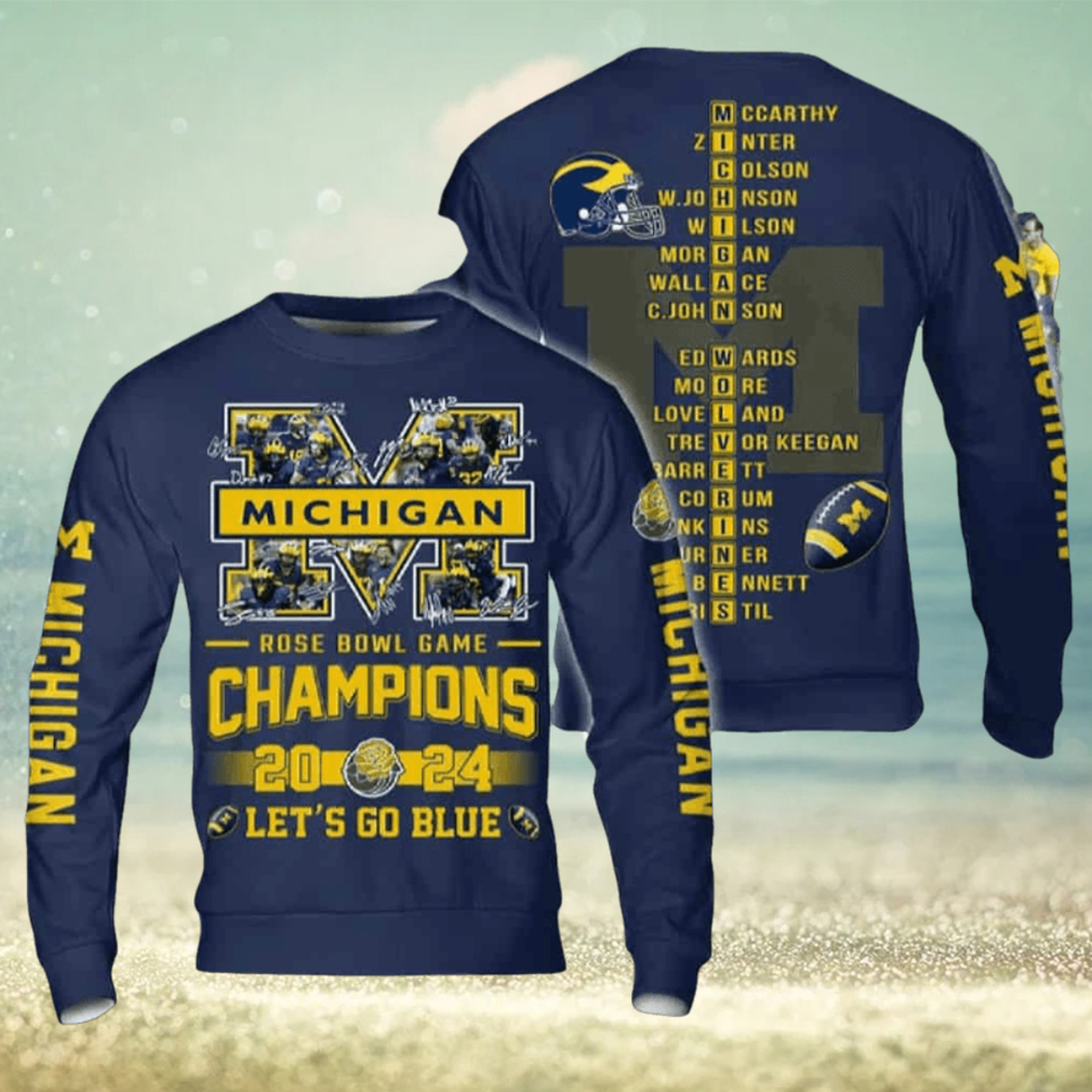 Wolverines Let’s Go Blue 2024 Rose Bowl Game Champs 3D Sweatshirt Wolverines Let’s Go Blue 2024 Rose Bowl Game Champs 3D Sweatshirt