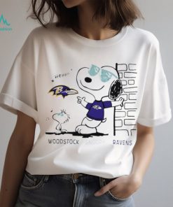 Woodstock Snoopy Baltimore Ravens For Sports Fan Tee Shirt