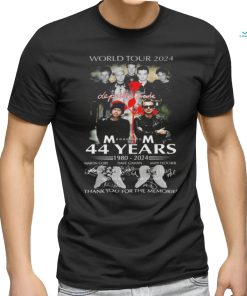 World Tour 2024 Depeche Mode Memento Mori 44 Years 1980 – 2024 Thank You For The Memories Signatures T shirt