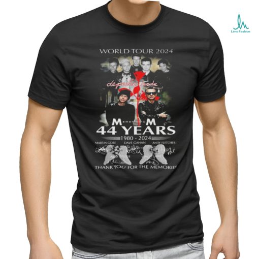 World Tour 2024 Depeche Mode Memento Mori 44 Years 1980 – 2024 Thank You For The Memories Signatures T shirt