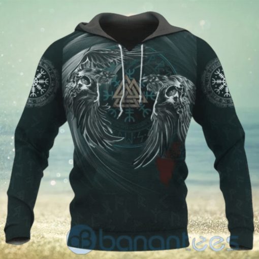 Yin Yang Raven Valknut Viking Hoodie All Over Printed 3D Hoodie