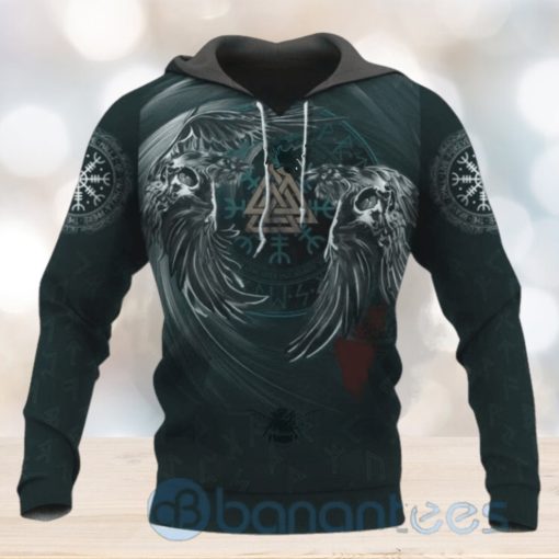 Yin Yang Raven Valknut Viking Hoodie All Over Printed 3D Hoodie