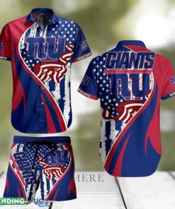 York Giants NFL Vintage US Flag Graphic Hawaiian Shirt And Short For Best Fans Gift New Trending Beach Holiday