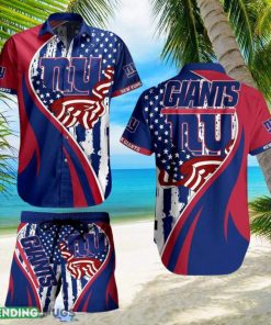 York Giants NFL Vintage US Flag Graphic Hawaiian Shirt And Short For Best Fans Gift New Trending Beach Holiday