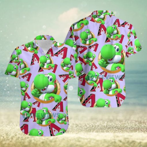 Yoshi Mario Arizona Diamondbacks Purple Classy Hawaiian Shirts