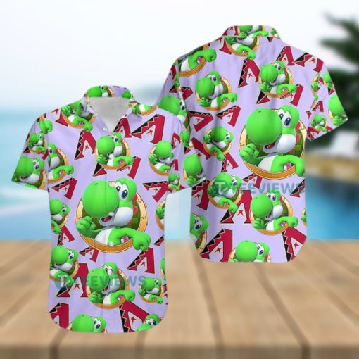 Yoshi Mario Arizona Diamondbacks Purple Classy Hawaiian Shirts