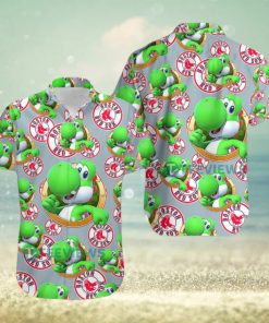 Yoshi Mario Boston Red Sox Grey Bulk Hawaiian Shirts